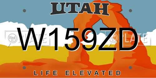 W159ZD Utah License Plate