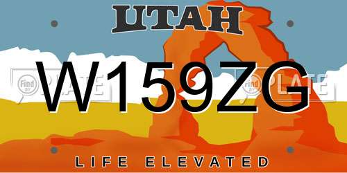W159ZG Utah License Plate
