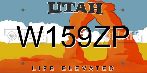 W159ZP Utah License Plate