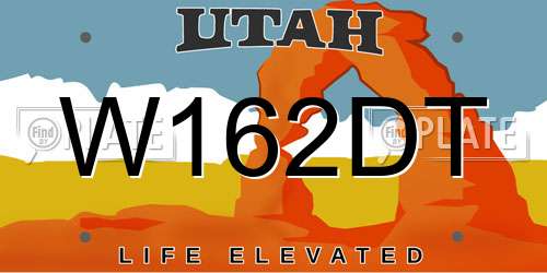W162DT Utah License Plate
