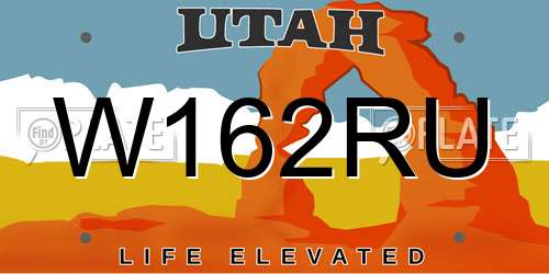W162RU Utah License Plate