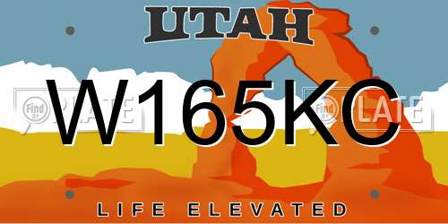W165KC Utah License Plate