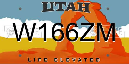 W166ZM Utah License Plate