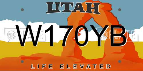W170YB Utah License Plate