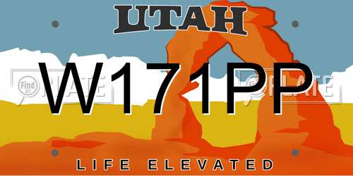 W171PP Utah License Plate