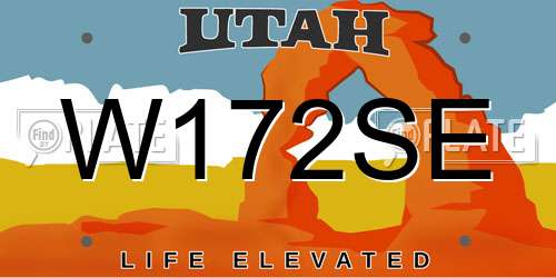 W172SE Utah License Plate