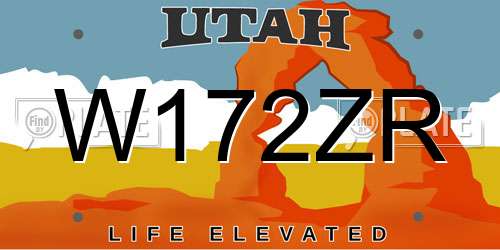 W172ZR Utah License Plate