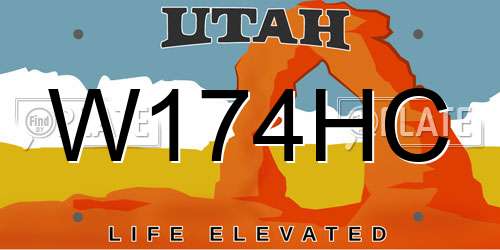 W174HC Utah License Plate