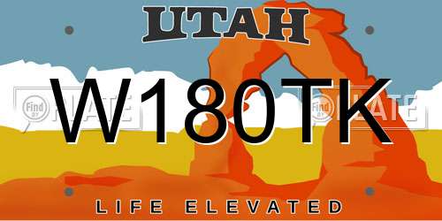 W180TK Utah License Plate