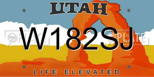 W182SJ Utah License Plate