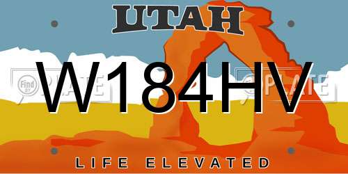 W184HV Utah License Plate