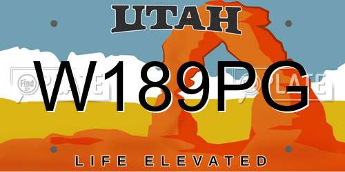 W189PG Utah License Plate