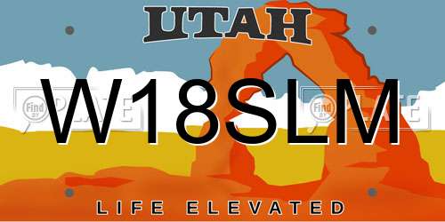 W18SLM Utah License Plate
