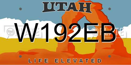 W192EB Utah License Plate