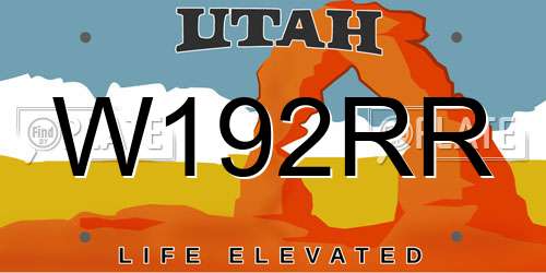 W192RR Utah License Plate