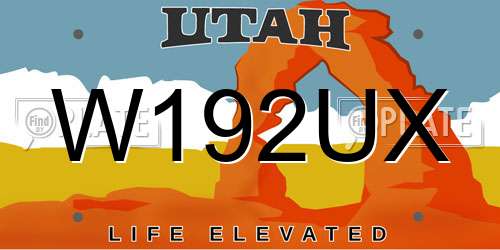 W192UX Utah License Plate