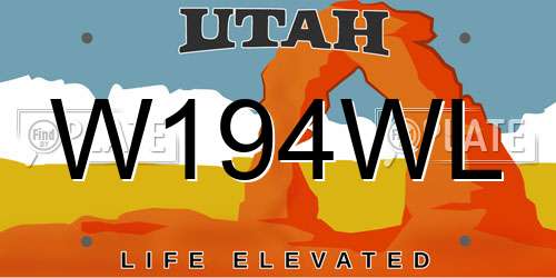 W194WL Utah License Plate