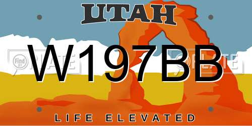 W197BB Utah License Plate