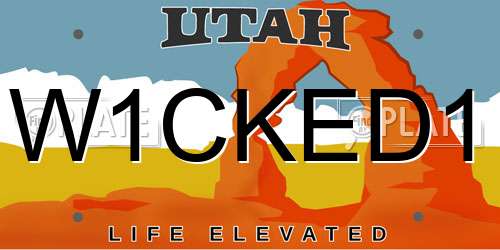 W1CKED1 Utah License Plate