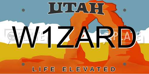 W1ZARD Utah License Plate