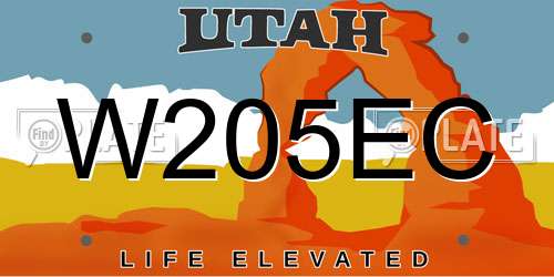 W205EC Utah License Plate
