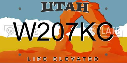 W207KC Utah License Plate