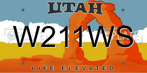W211WS Utah License Plate