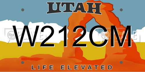 W212CM Utah License Plate