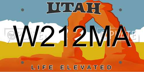 W212MA Utah License Plate