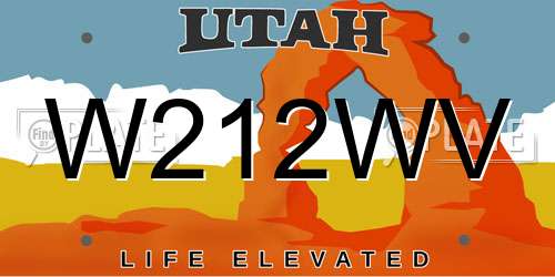 W212WV Utah License Plate
