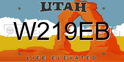 W219EB Utah License Plate