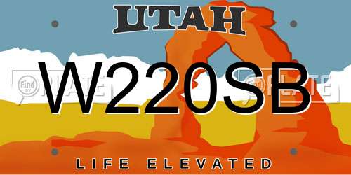 W220SB Utah License Plate
