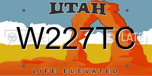 W227TC Utah License Plate