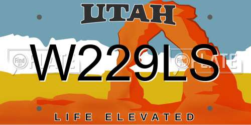 W229LS Utah License Plate