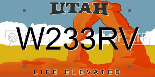 W233RV Utah License Plate