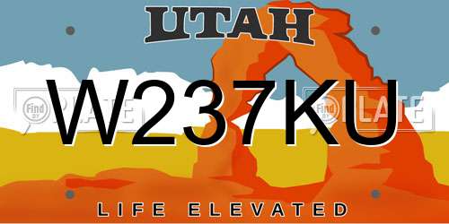 W237KU Utah License Plate