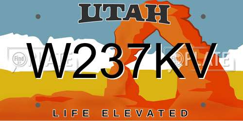 W237KV Utah License Plate