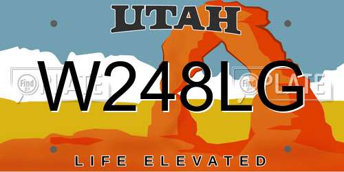 W248LG Utah License Plate