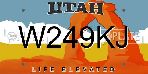 W249KJ Utah License Plate