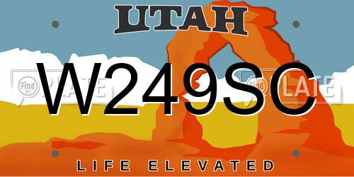 W249SC Utah License Plate