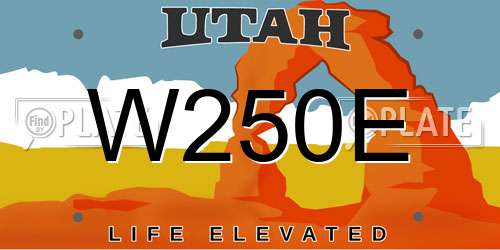 W250E Utah License Plate