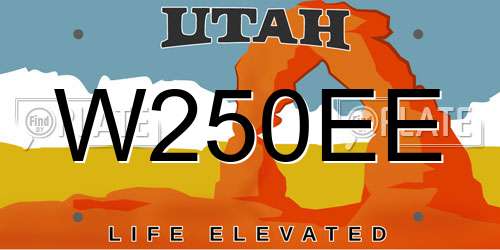W250EE Utah License Plate