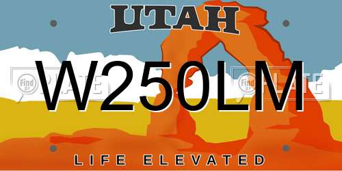 W250LM Utah License Plate