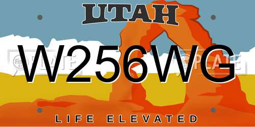 W256WG Utah License Plate