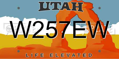 W257EW Utah License Plate