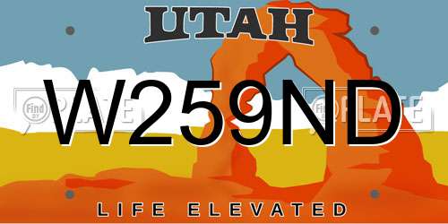 W259ND Utah License Plate