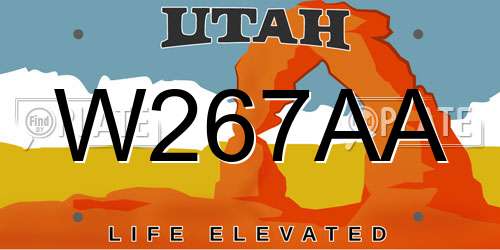 W267AA Utah License Plate