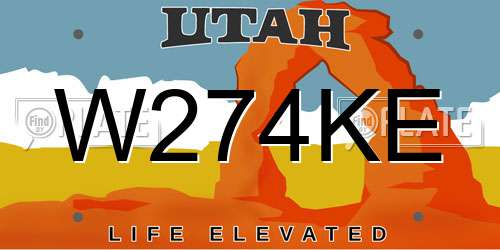 W274KE Utah License Plate