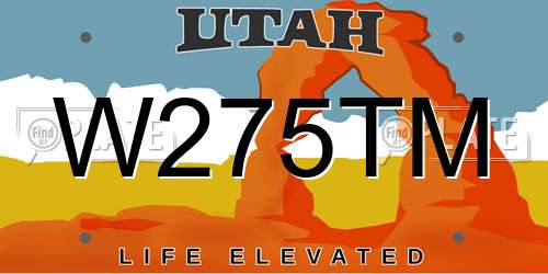 W275TM Utah License Plate