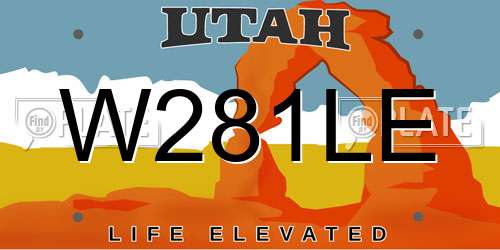 W281LE Utah License Plate
